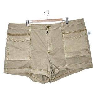 Old Navy Cargo Utility Shorts Tan Womens Size 3X Mid Rise 3.5" Inseam Grunge